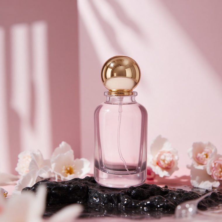 Round Cylinder glass perfume bottle