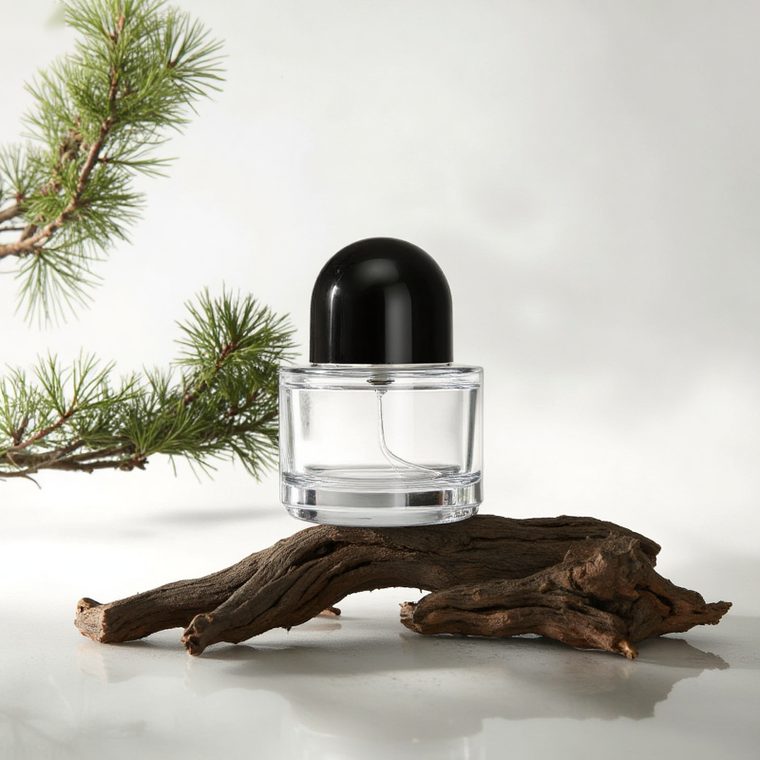 Round Cylinder glass perfume bottle